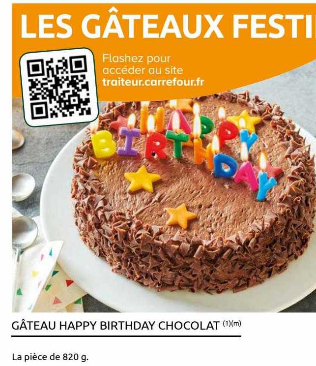 gâteau happy birthday chocolat