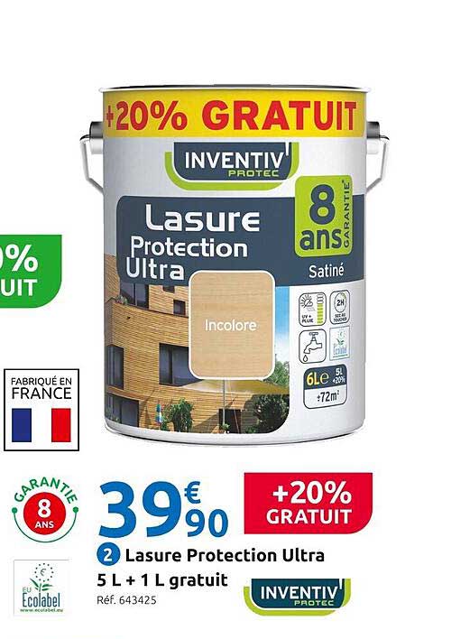 lasure protection ultra 5l + 1l gratuit inventiv protec