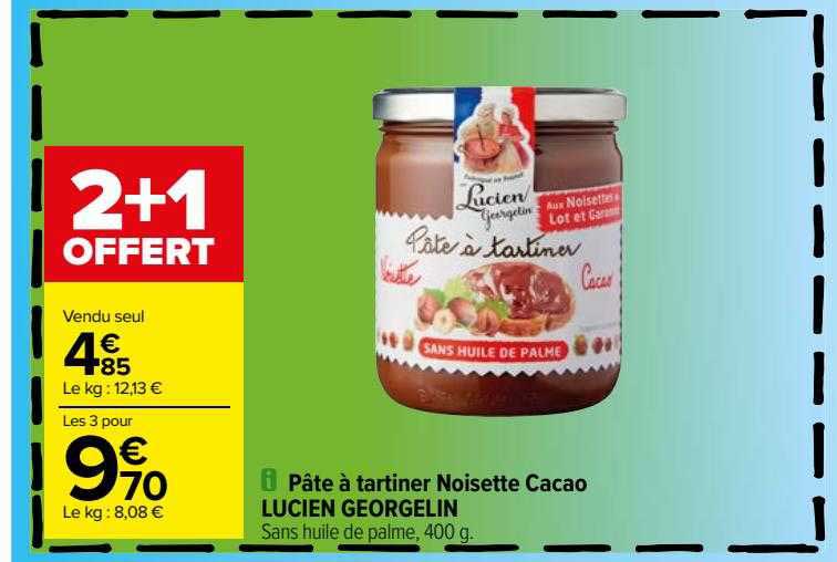 pâte à tartiner noisette cacao lucien georgelin