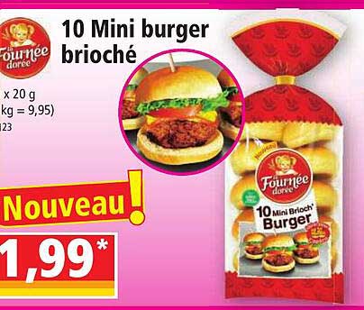 10 mini burger brioché la fournée dorée
