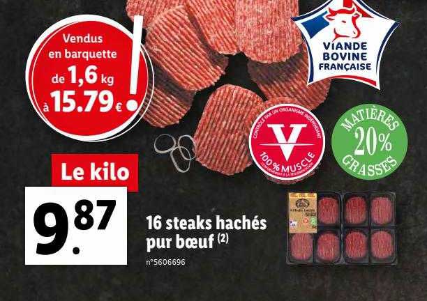 16 Steaks Hachés Pur Bœuf