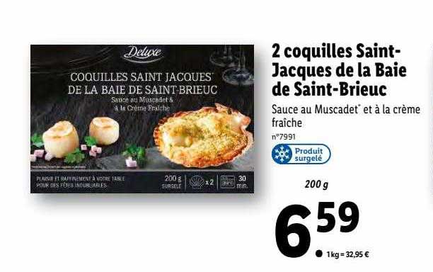 2 coquilles saint-jacques de la baie de saint-brieuc deluxe