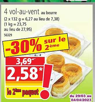 4 vol-au-vent au beurre