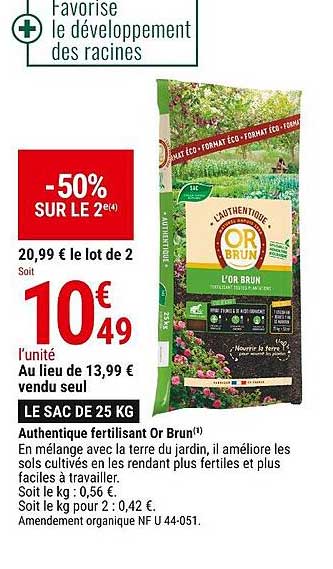 authentique fertilisant or brun