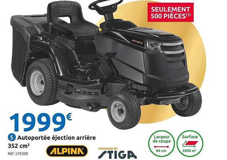 autoportée éjection arrière 352 cm³ alpina