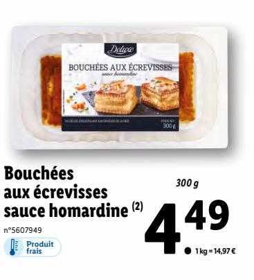 bouchées aux écrevisses sauce homardine deluxe