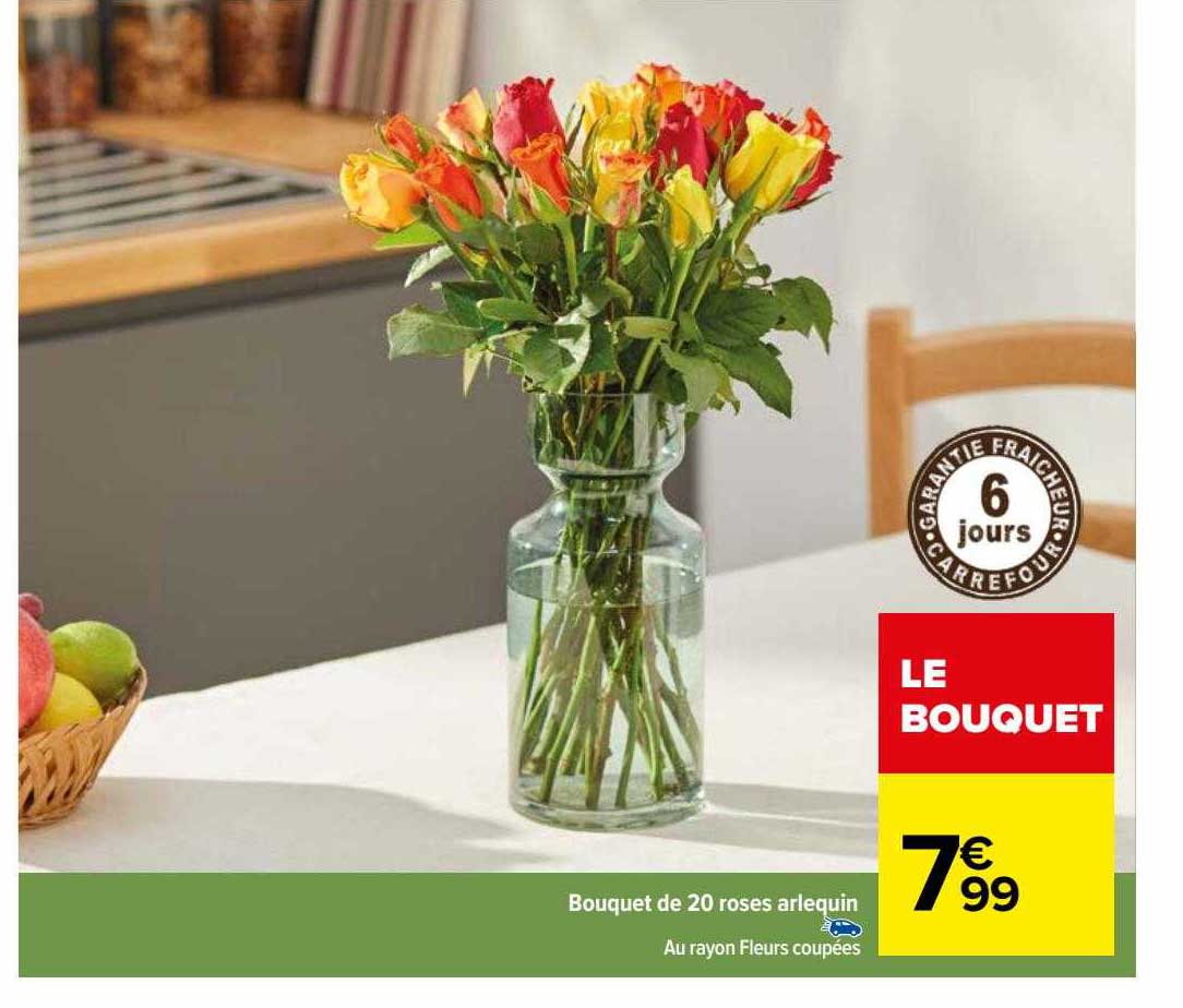 Bouquet De 20 Roses Arlequin