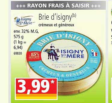 brie d'isigny crémeux et généreux isigny ste mère
