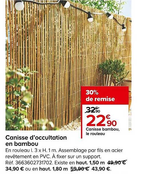 canisse d'occultation en bambou