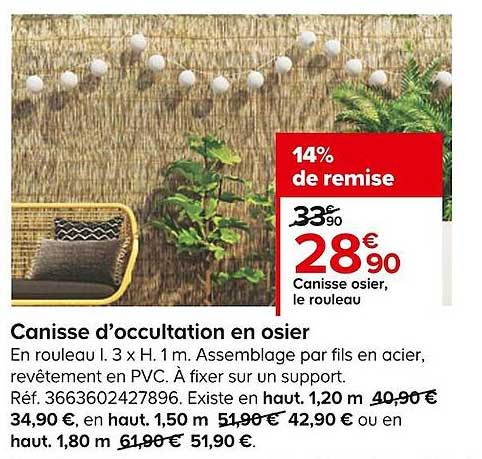 Canisse D'occultation En Osier