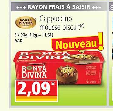 cappuccino mousse biscuit bonta divina