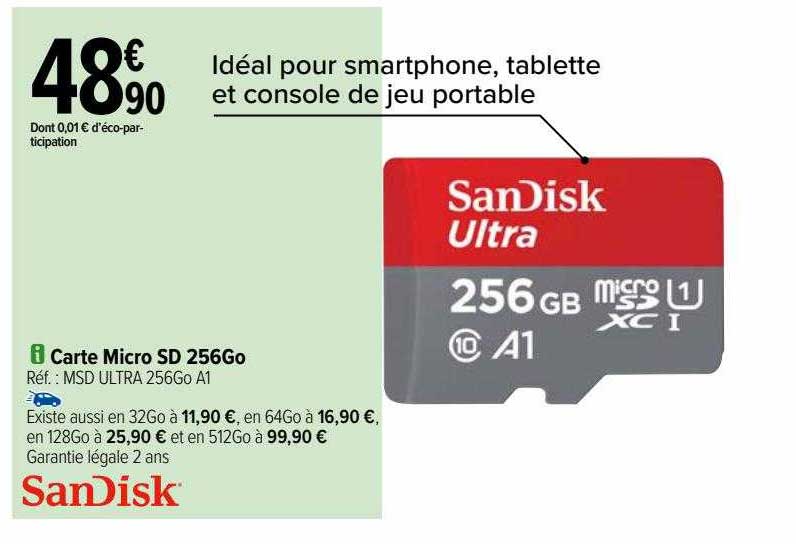 carte micro sd 256go sandisk