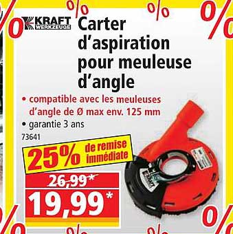 carter d'aspiration pour meuleuse d'angle kraft werkzeuge
