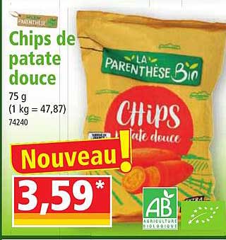 chips de patate douce  la parenthèse bin