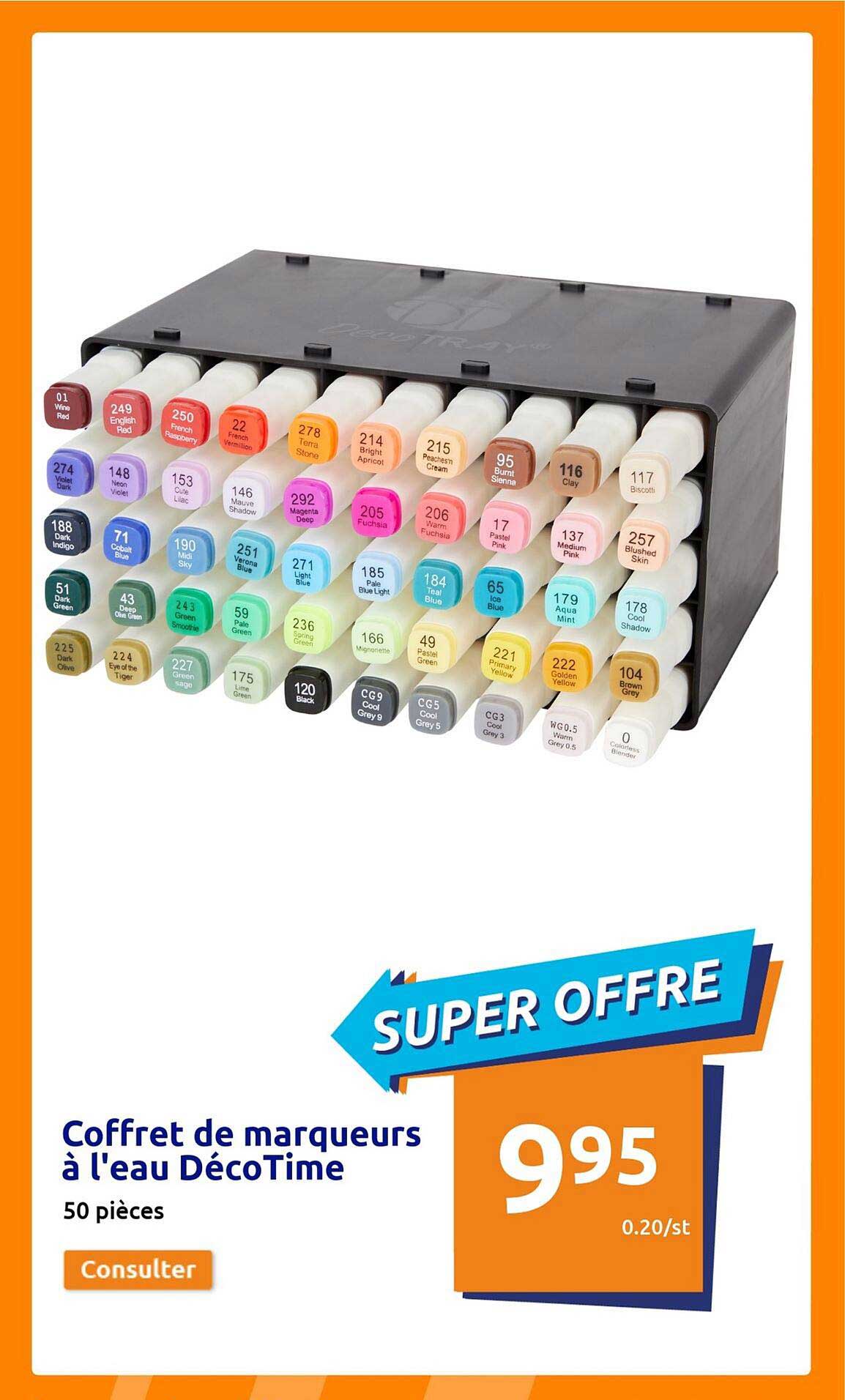 coffret de marqueurs à l'eau décoTime