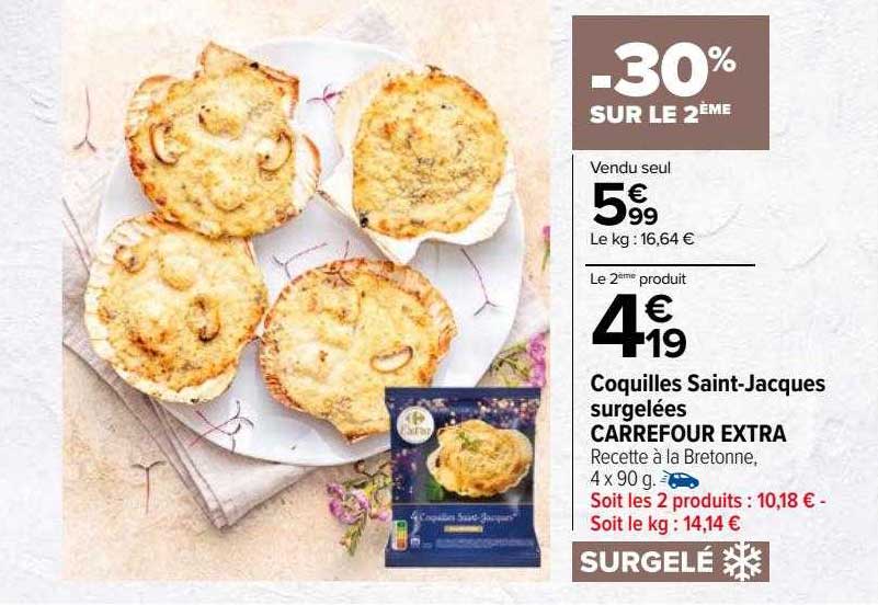coquilles saint-jacques surgelées carrefour extra