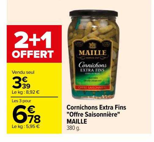 Cornichons Extra Fins "offre Saisonnière" Maille