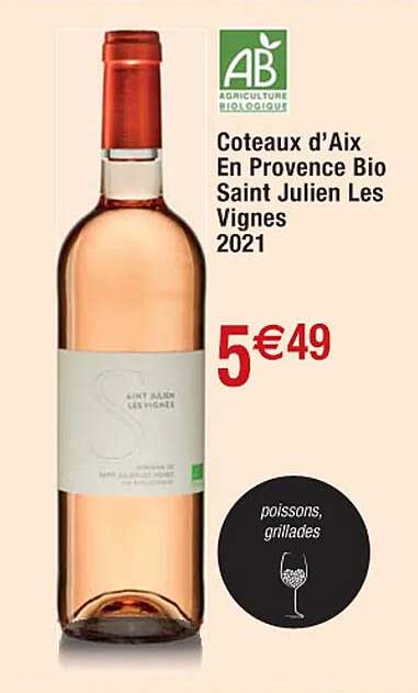 côteaux d'aix en provence bio saint julien les vignes 2021