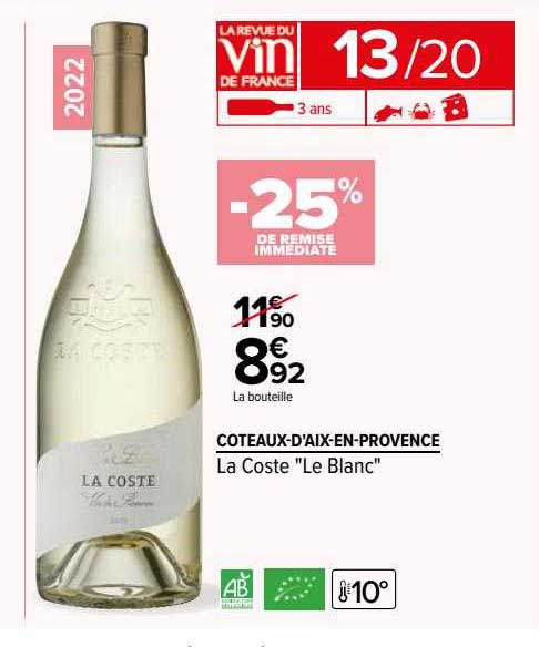 côteaux-d'aix-en-provence la coste "le blanc"