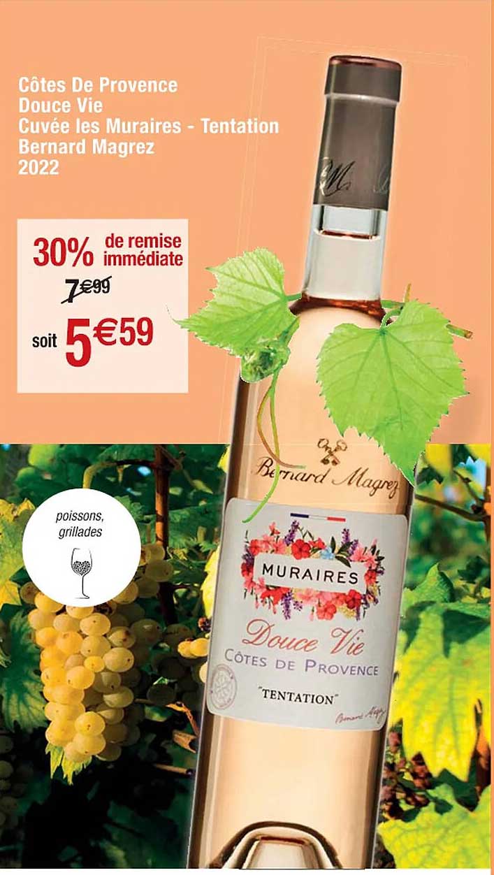 côtes de provence douce vie cuvée les muraires - tentation bernard magrez 2022