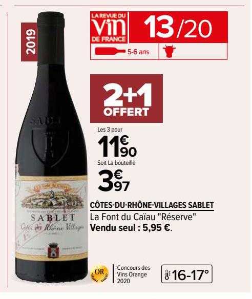 côtes-du-rhône-villages sablet la font du caïau "réserve"