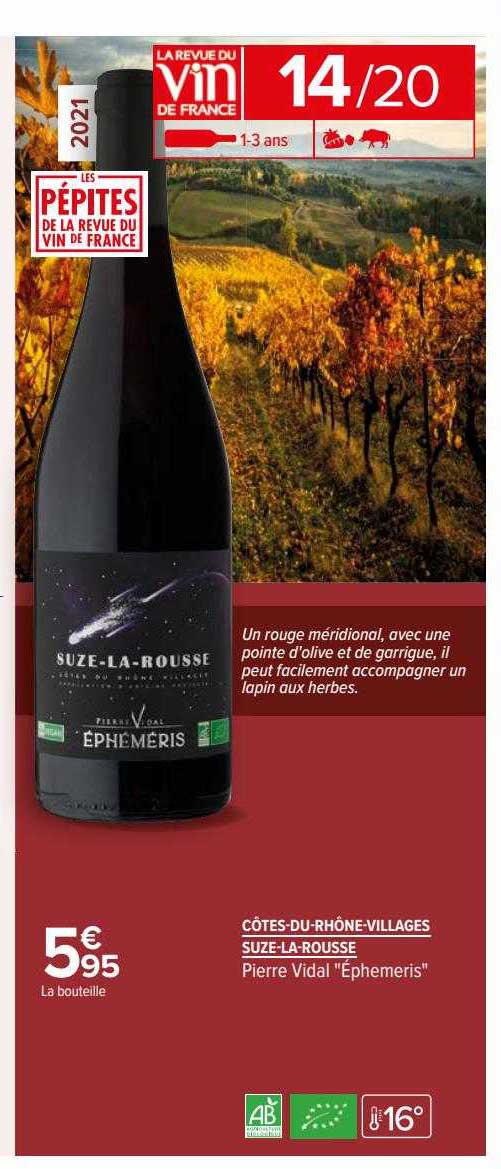 côtes-du-rhône-villages suze-la-rousse pierre vidal "éphemeries"