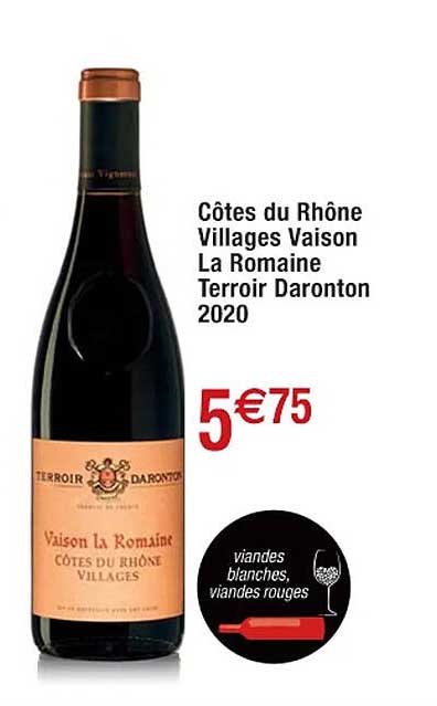 côtes du rhône villages vaison la romaine terroir daronton 2020