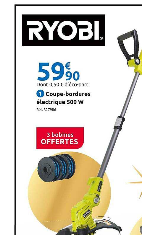 coupe-bordures électrique 500w ryobi