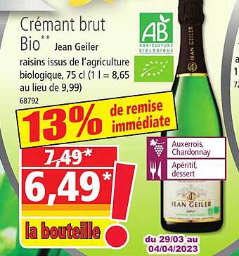 crémant brut bio jean geiler