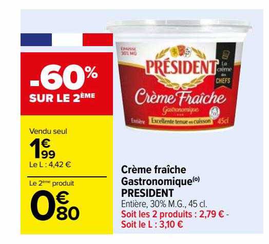 Crème Fraîche Gastronomique Président