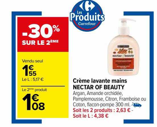 crème lavante mains nectar of beauty