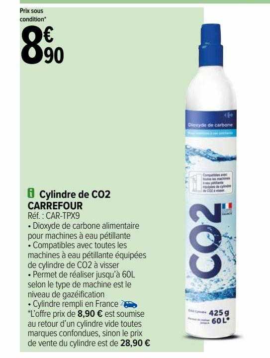 cylindre de co2 carrefour
