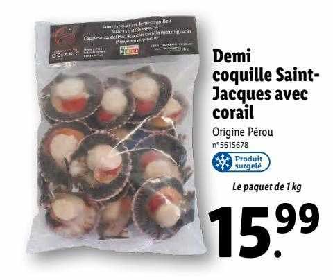 demi coquille saint-jacques avec corail
