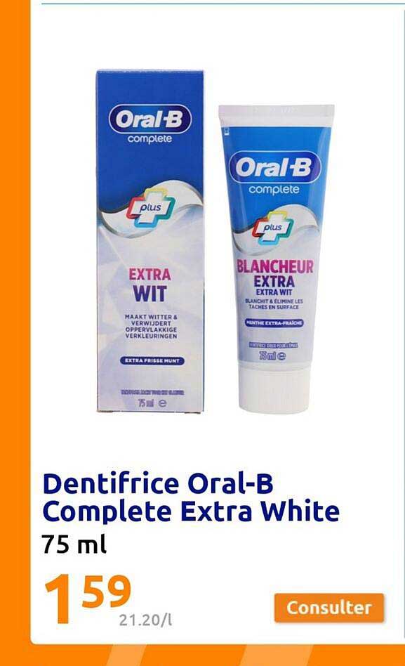 dentifrice oral-b complète extra white