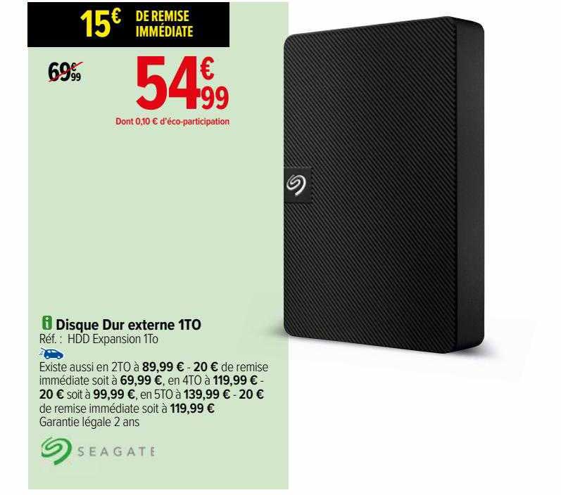 Disque Dur Externe 1to Seagate