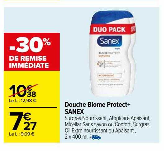 douche biome protect+ sanex