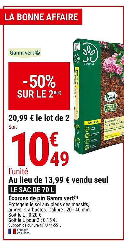 écorces de pin gamm vert