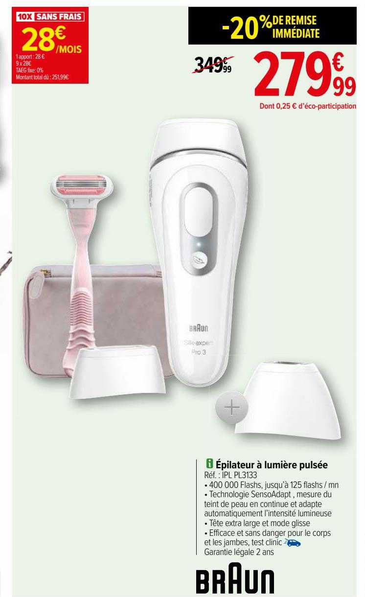 épilateur à lumière pulsée braun