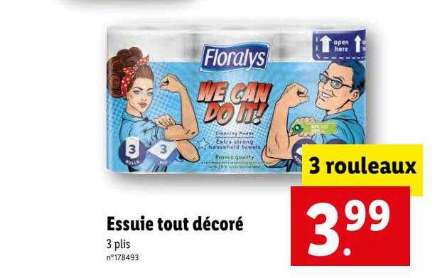 essuie tout décoré floralys