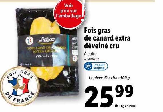 fois gras de canard extra déviené cru deluxe