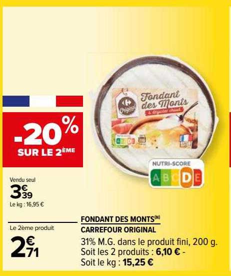 fondant des monts carrefour original