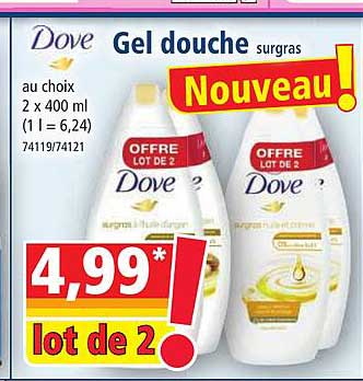 gel douche surgras dove