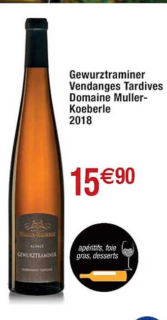 gewurztraminer vendanges tardives domaine muller-koeberle 2018