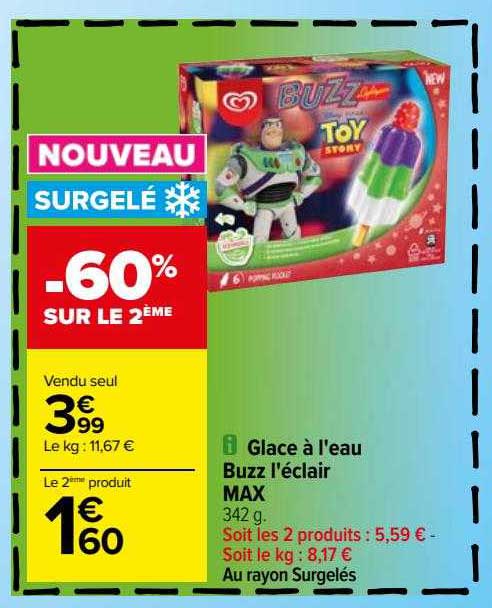 glace à l'eau buzz l'éclair max