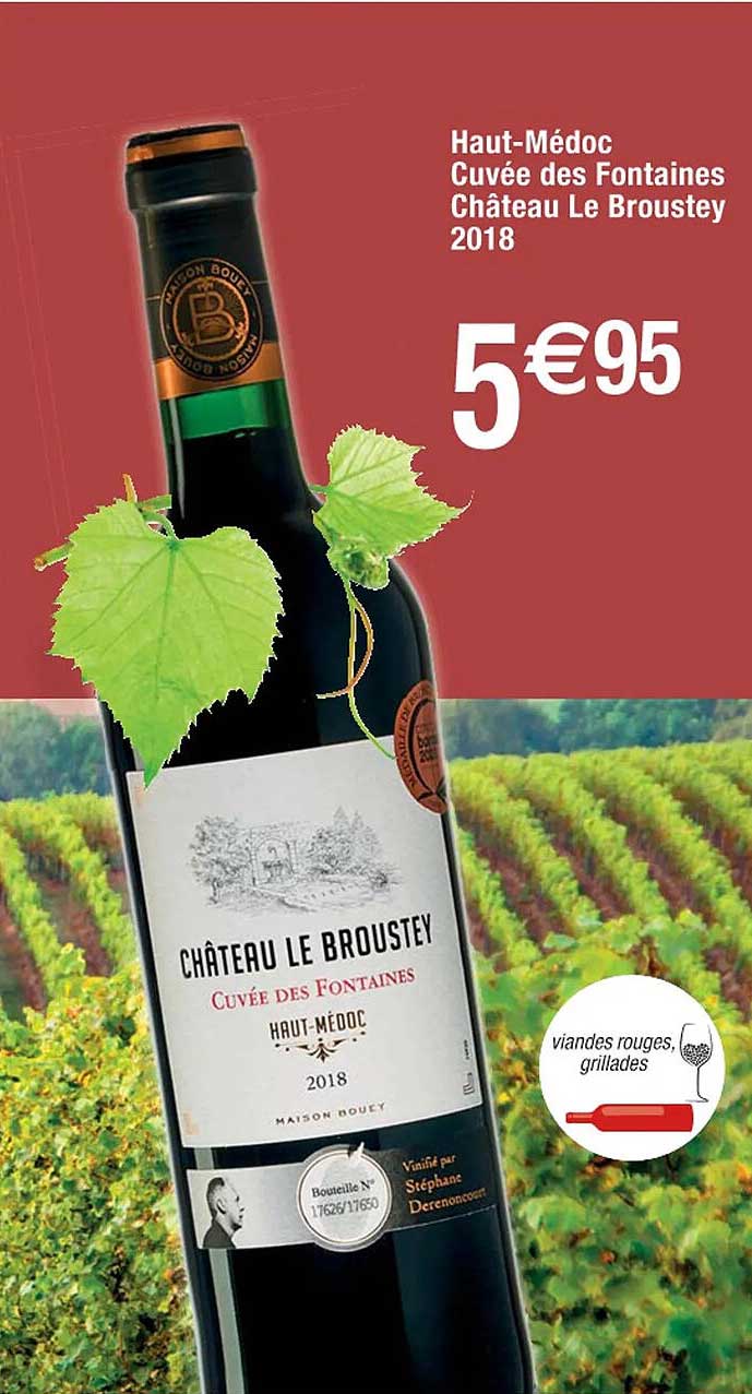 haut-médoc cuvée des fontaines château le broustey 2018