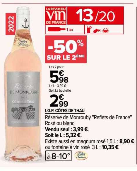 i.g.p. côtes de thau réserve de monrouby "reflets de france"