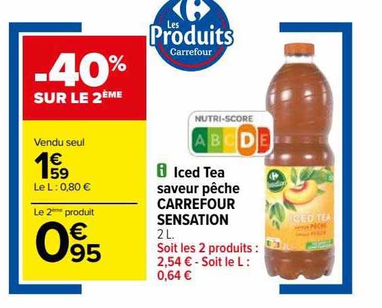 Iced Tea Saveur Pêche Carrefour Sensation