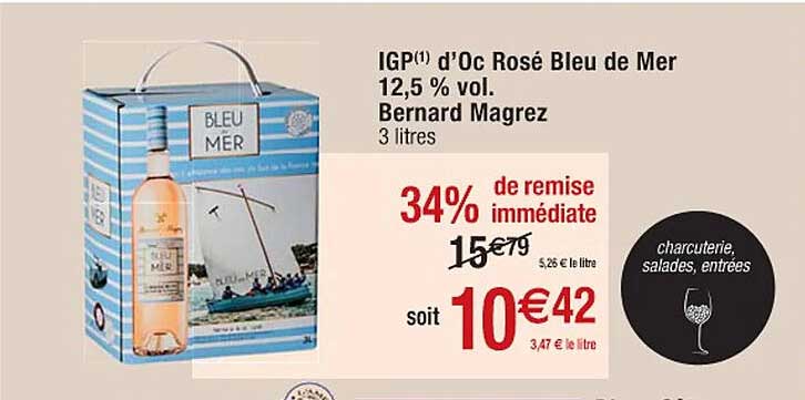 igp d'oc rosé bleu de mer 12,5% vol. bernard magrez