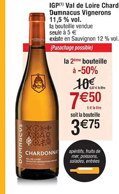 igp val de loire chardonnay dumnacus vignerons 11,5% vol.