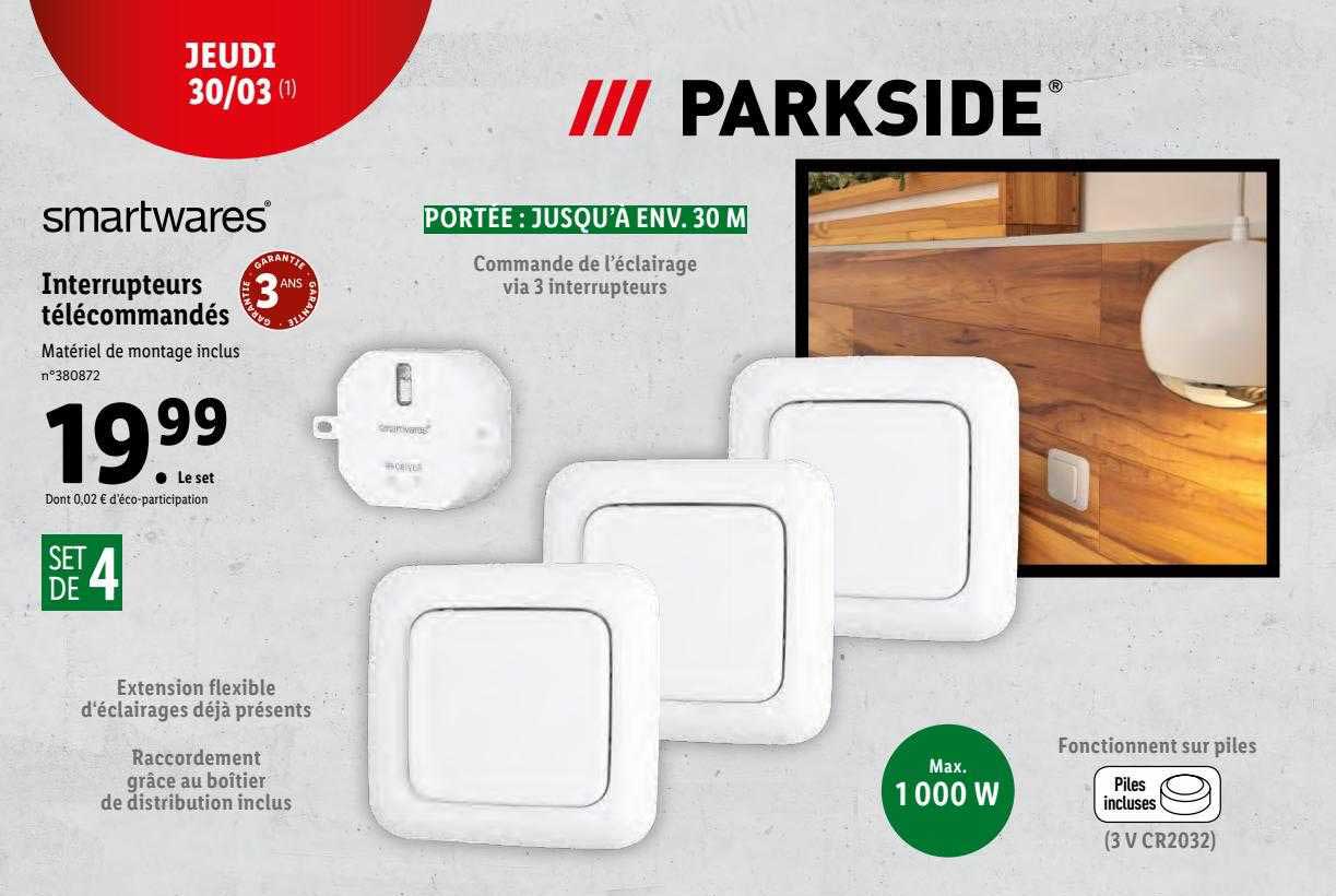 interrupteurs télécommandés parkside